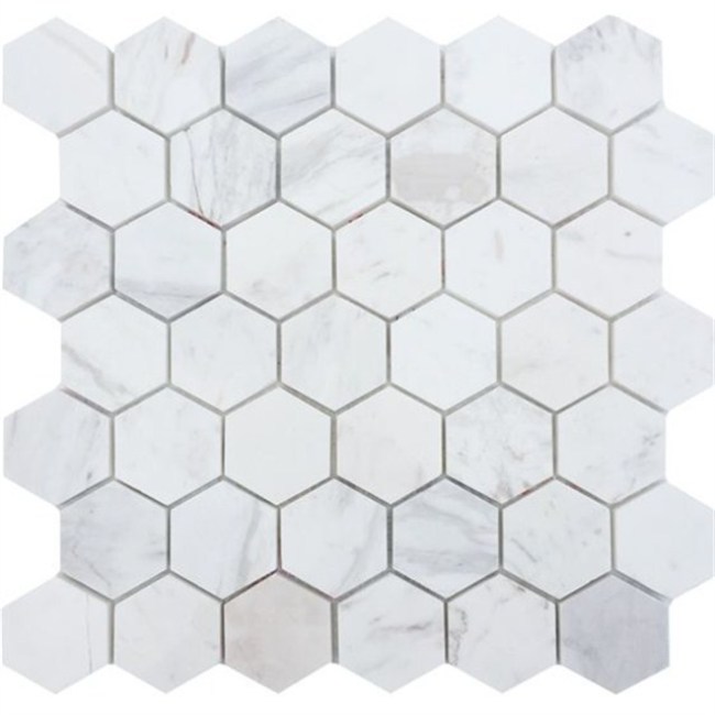 Polished Hexagon  marble mosaic wall tile